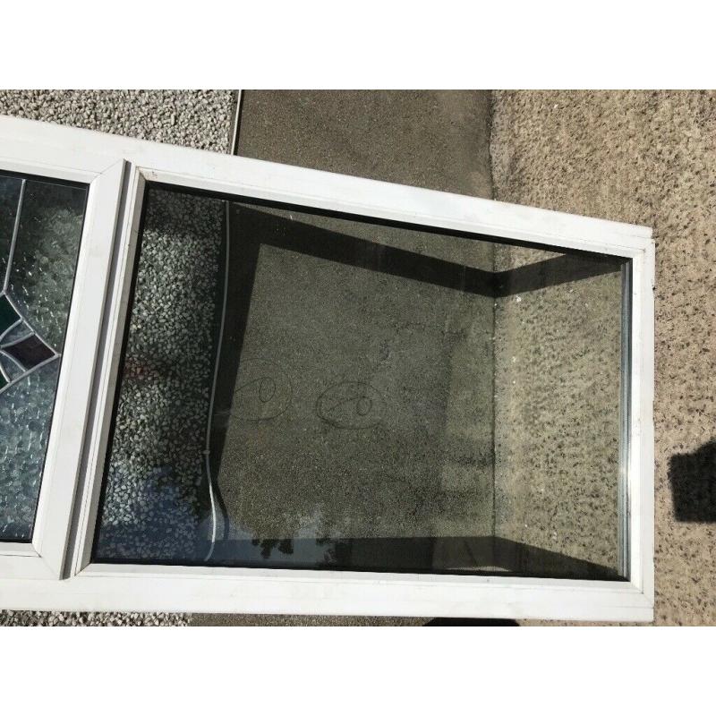PVC window with stained or leaded glass