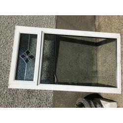 PVC window with stained or leaded glass