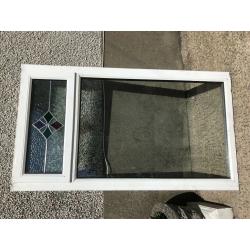PVC window with stained or leaded glass