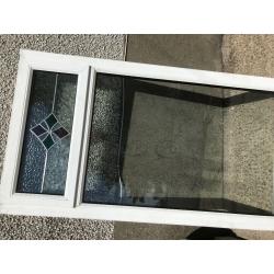 PVC window with stained or leaded glass