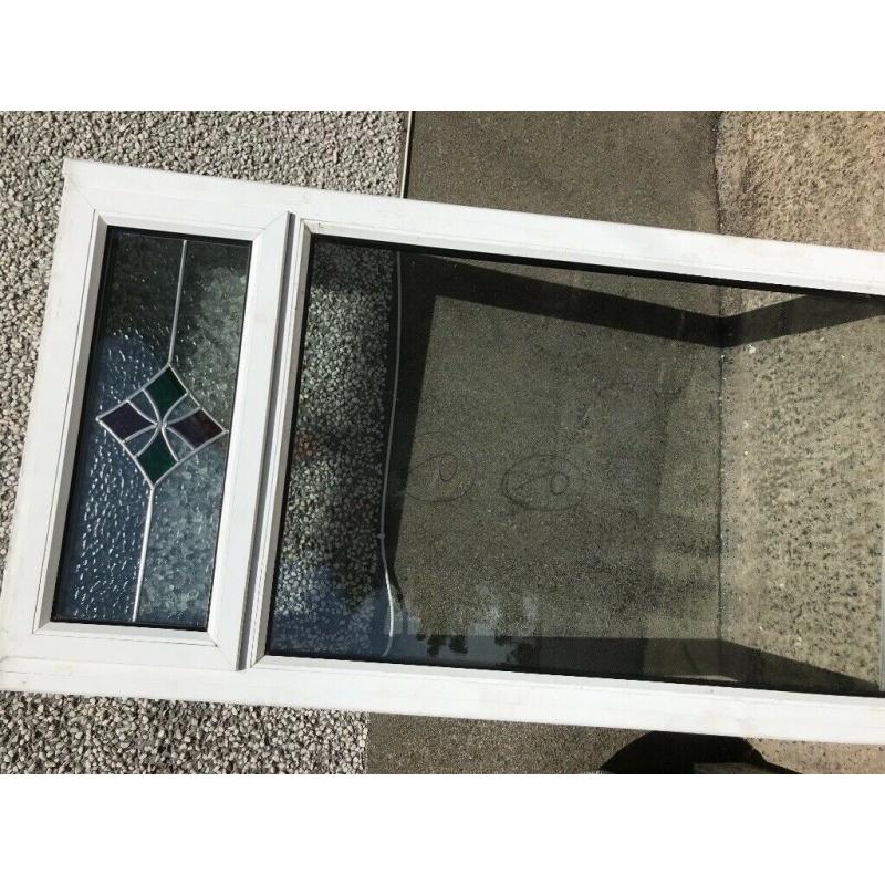 PVC window with stained or leaded glass