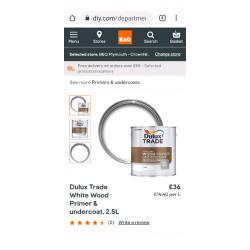 Dulux trade wood primer under coat white paint