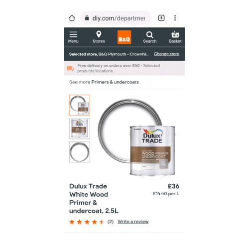 Dulux trade wood primer under coat white paint