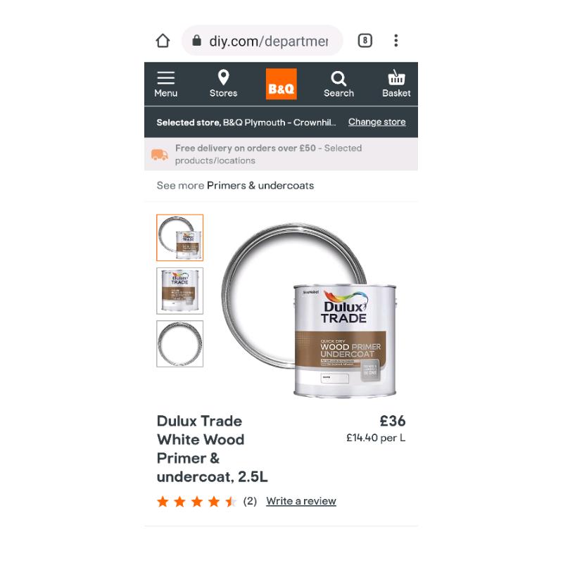 Dulux trade wood primer under coat white paint