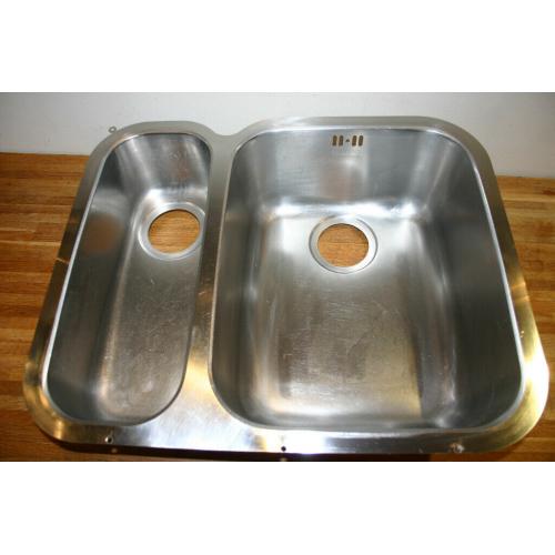 Franke inset dual bowl sink with waste kit (used)