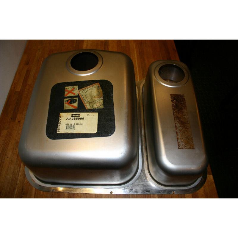 Franke inset dual bowl sink with waste kit (used)