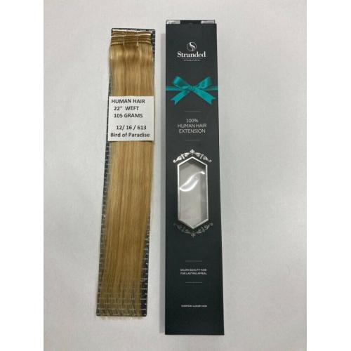 Weft Extensions 100% Human Hair 22Inch 105g Colour 12/16/613 ( No clips )