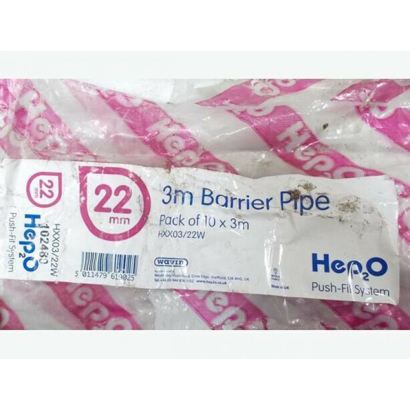 Pack of 10 Hep2O Barrier Pipe Length 22mm x 3m Push-Fit
