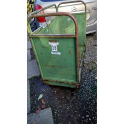 trolley vintage factory item for wood stock or huge bins to use as planters