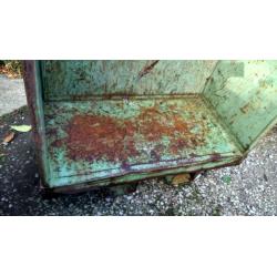 trolley vintage factory item for wood stock or huge bins to use as planters