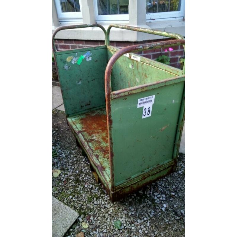 trolley vintage factory item for wood stock or huge bins to use as planters