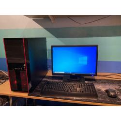 Desktop PC, Monitor, Bluetooth Mouse and Keyboard