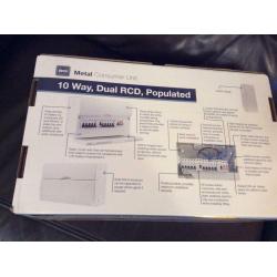 B/N BG 10 way dual RCD populated metal consumer unit ready install