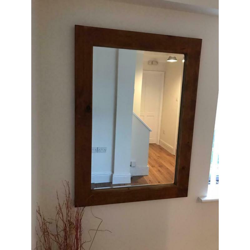 Large rustic wooden mirror
