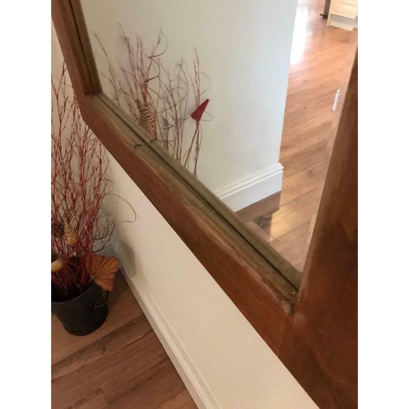 Large rustic wooden mirror