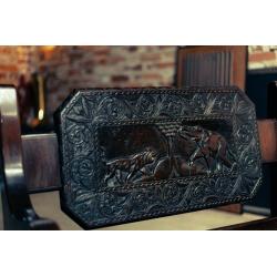 Ornate Carved Asian Influenced Wooden Bench
