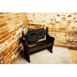 Ornate Carved Asian Influenced Wooden Bench