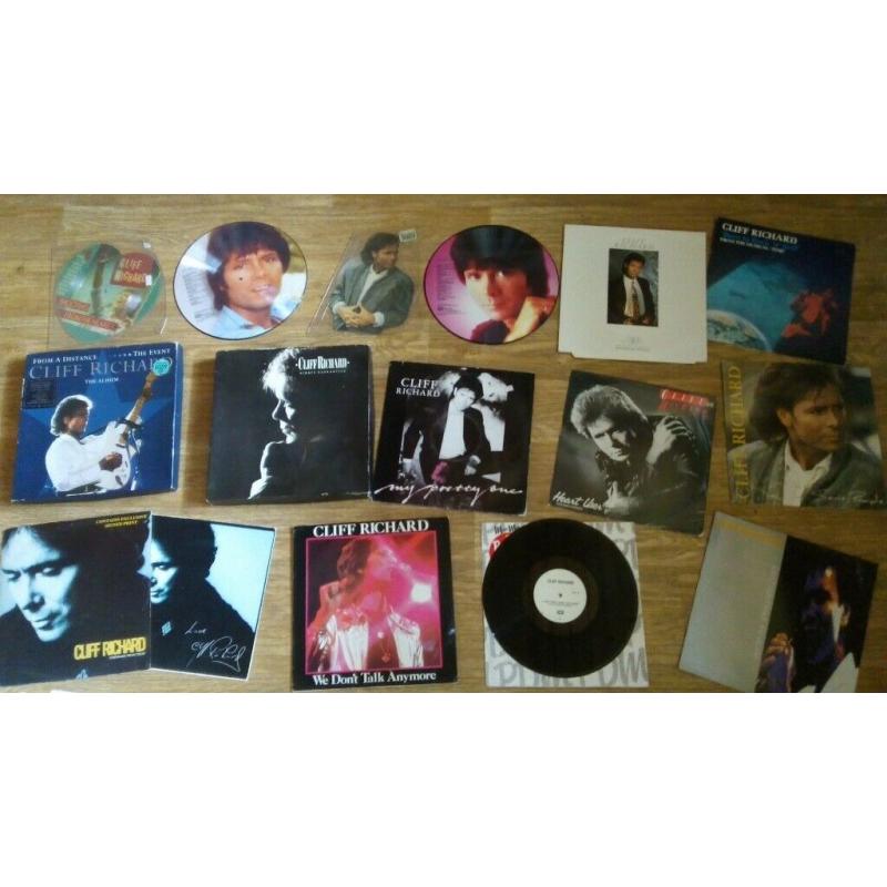massive cliff richard collection LP's / picture discs / rarities / calendar / sheet music
