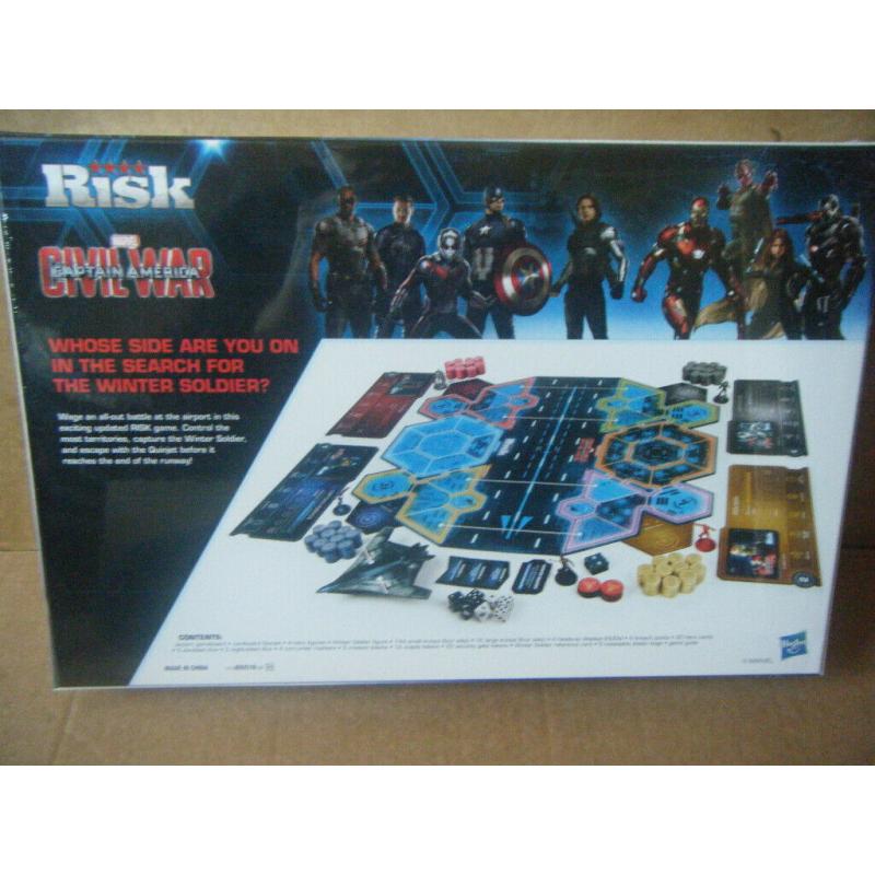 RISK, MARVEL CIVIL WAR (CAPTAIN AMERICA) board game. Hasbro 2015. Unused in (Sealed box).