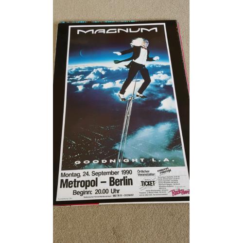 MAGNUM GOODNIGHT L.A. 1990 GERMAN BERLIN GIG CONCERT TOUR POSTER