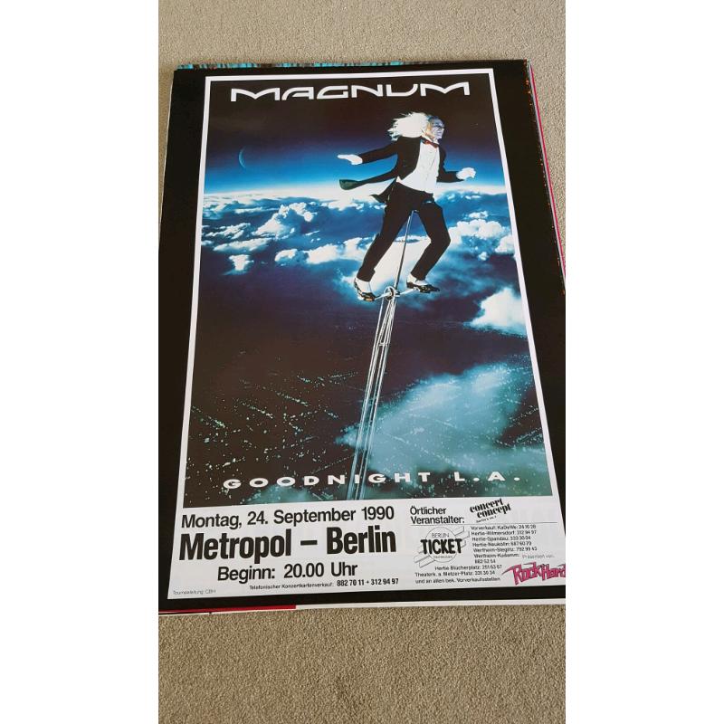 MAGNUM GOODNIGHT L.A. 1990 GERMAN BERLIN GIG CONCERT TOUR POSTER