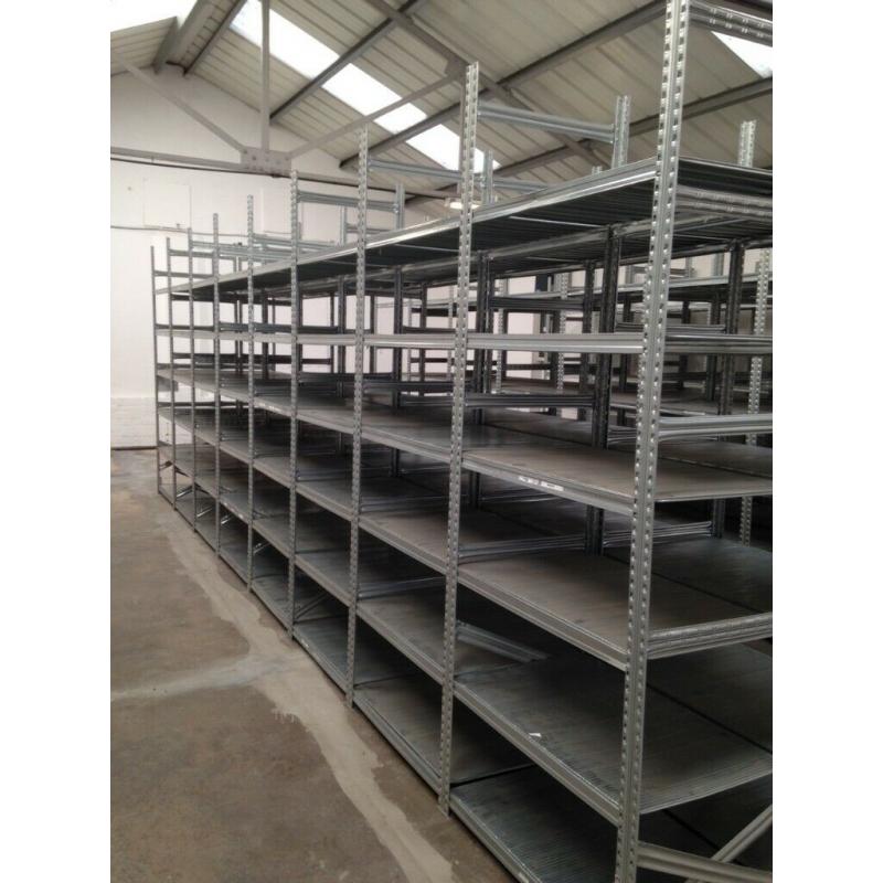 10 bays Galvenised SUPERSHELF industrial shelving 2m high ( pallet racking /storage)
