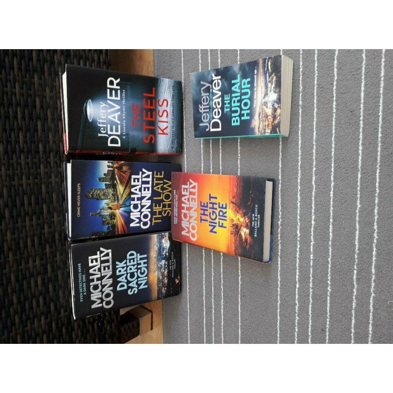 SELECTION OF 5 BOOKS MICHAEL CONNELLY,JEFFERY DEAVER ALL GOOD CONDITION