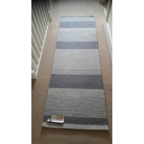 Next textured grey stripe runner - brand new