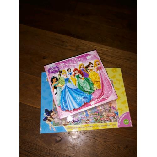 3 puzzles - 2 Disney Princess and 1 Galt Sparkle Fairy Garden