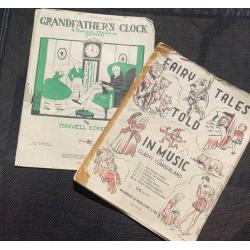 Vintage Joblot Children?s Piano Sheet Music: Grandfathers Clock; Fairytales Told In Music