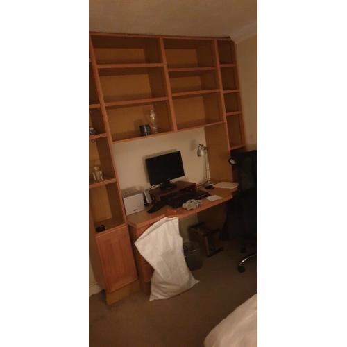Built in home office, desk, draws and shelving