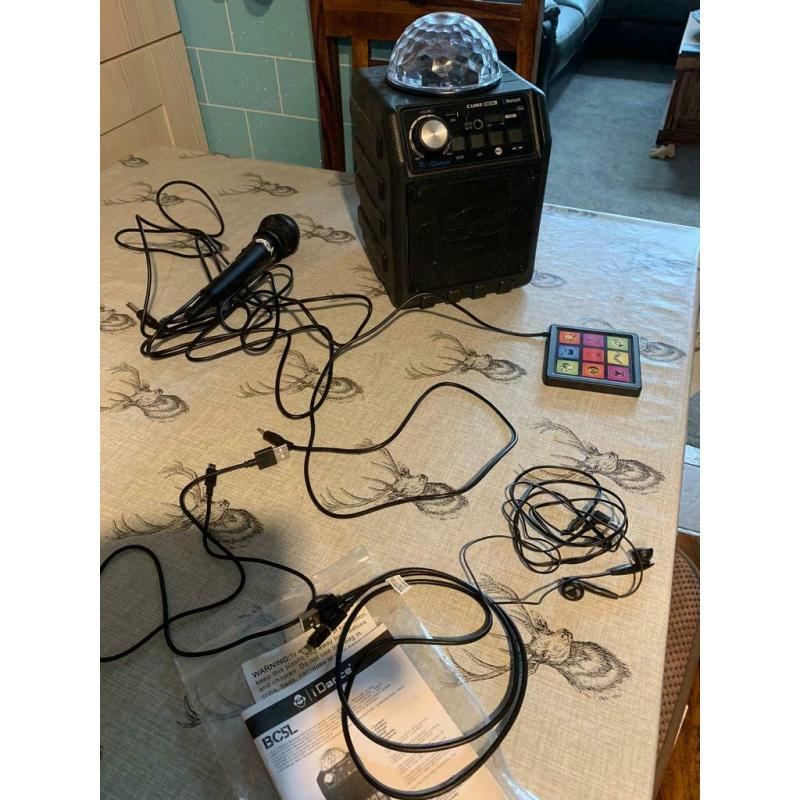 idance speaker with lights and mic