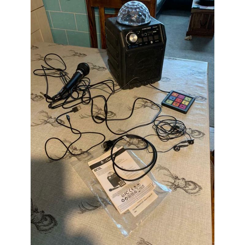 idance speaker with lights and mic