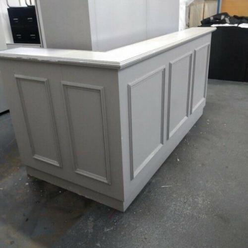 Grey Reception Counter, Shop Front Furniture. L2200mm x W1010mm