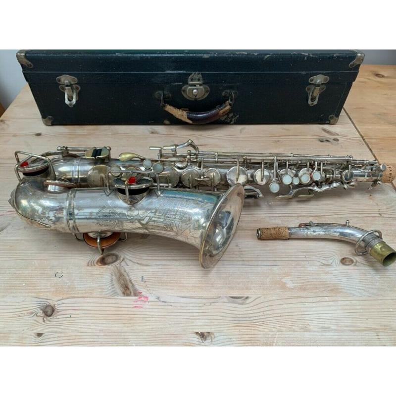 Buescher Aristocrat Alto Saxophone Silver 1932 For Sale Excellent condition