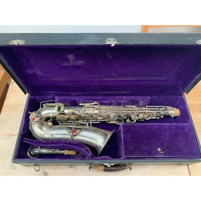 Buescher Aristocrat Alto Saxophone Silver 1932 For Sale Excellent condition
