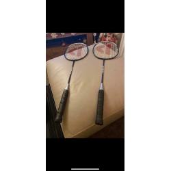 5 badminton racquets,