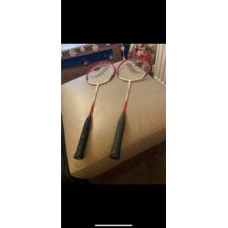 5 badminton racquets,