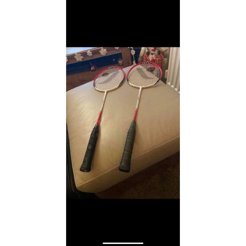 5 badminton racquets,