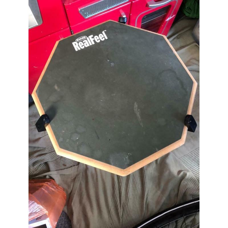 SOLD - Drum practice pad on adjustable stand