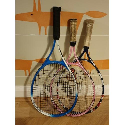 Three junior tennis racquets