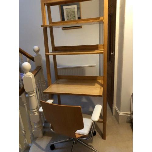 Tall desk and leather chair (ex M&S)