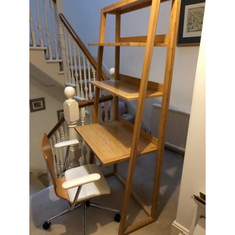 Tall desk and leather chair (ex M&S)