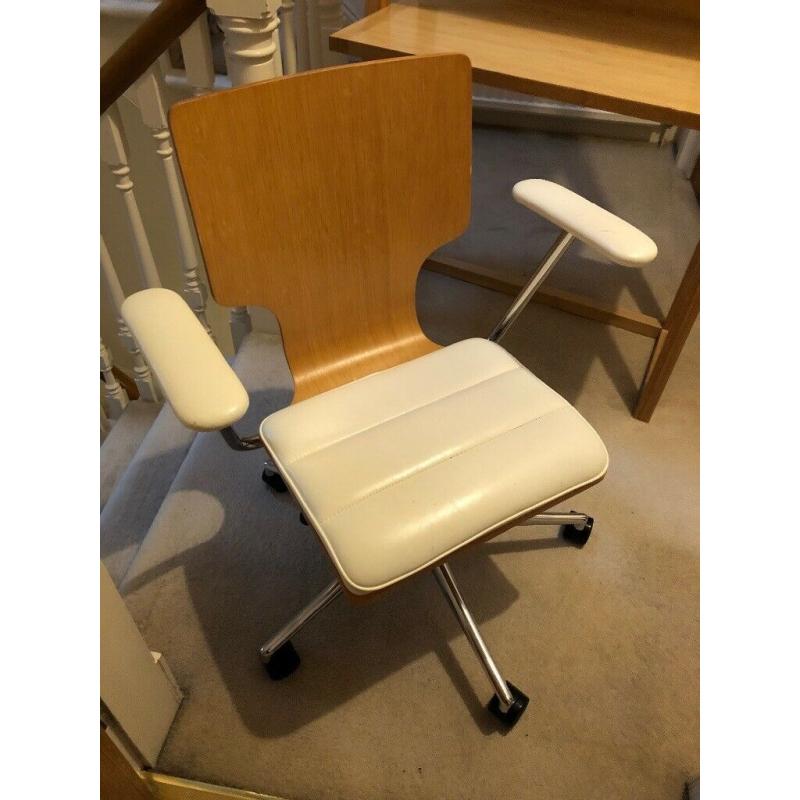 Tall desk and leather chair (ex M&S)