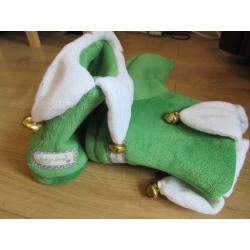 FESTIVE PAIR OF CHILDREN'S ELF SLIPPERS in size 1 (with bells) - for CHRISTMAS!!