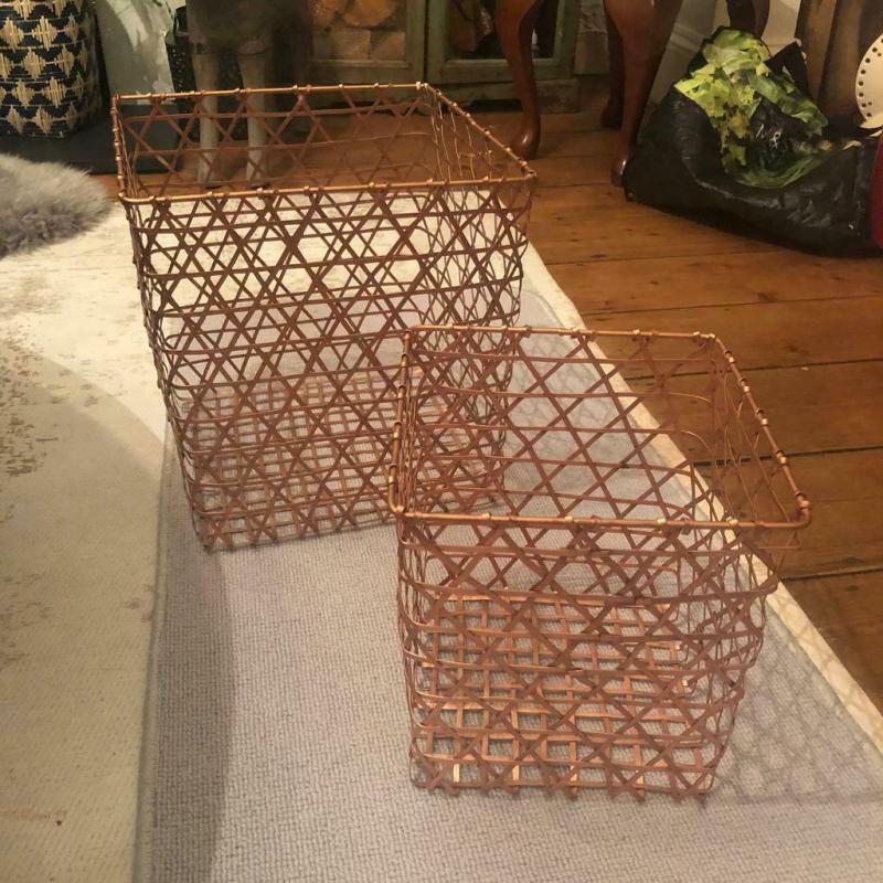 Copper Metal Storage Baskets