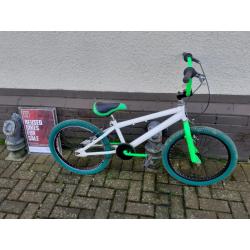 Green and white bmx