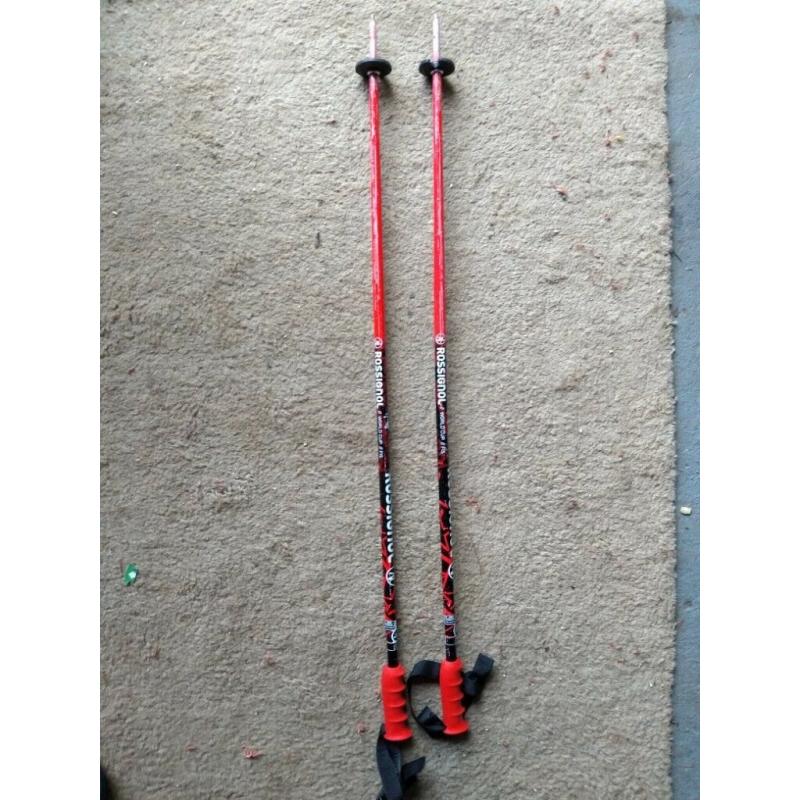 Child's / Kids Ski Poles - Rossignol Hero Jr. 105cm Red & Black ?10