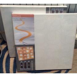 Set of 2 Paint Your own Canvas with Acrylic Paints and Brush
