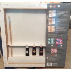 Set of 2 Paint Your own Canvas with Acrylic Paints and Brush